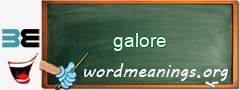 WordMeaning blackboard for galore